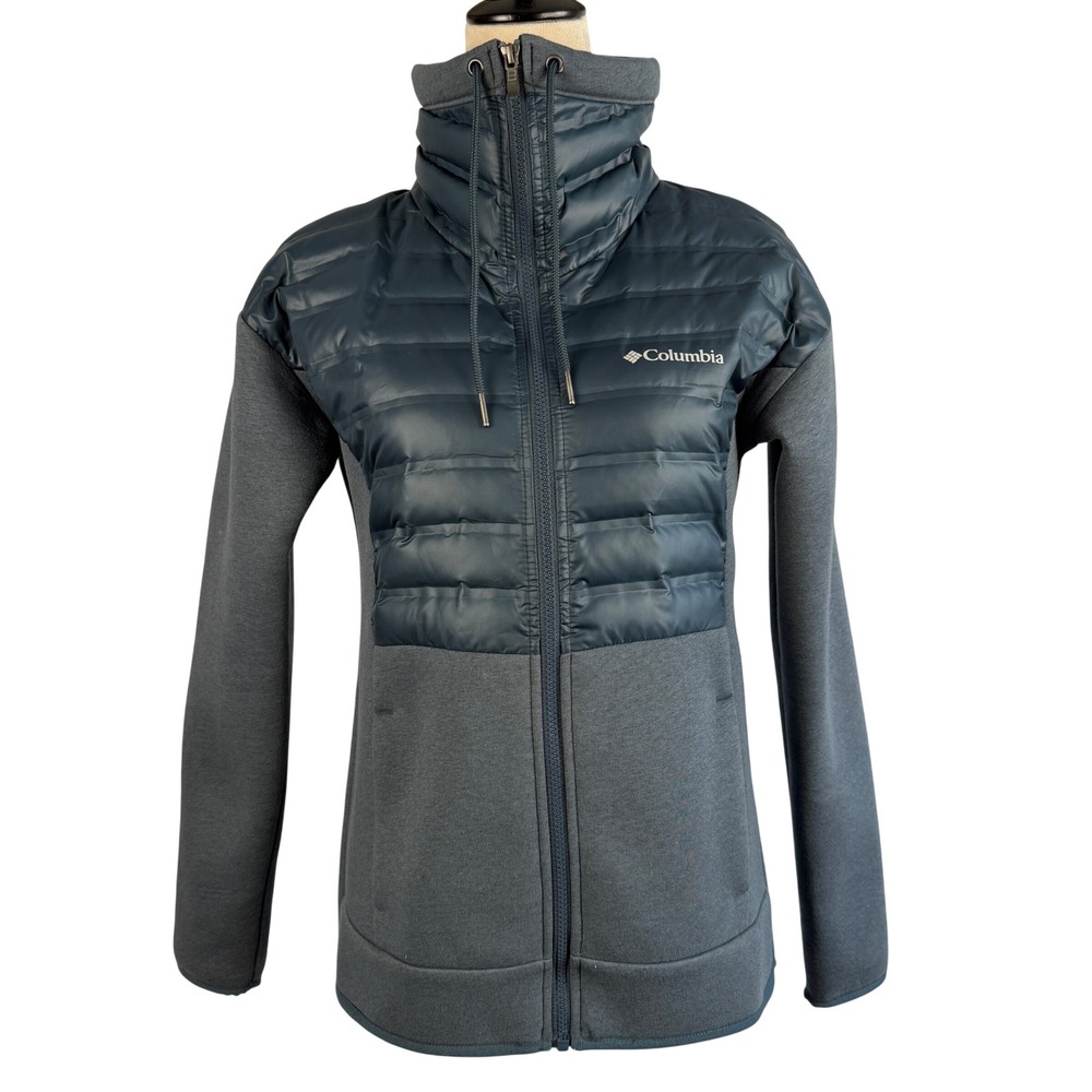 Columbia Women's Puffer Fleece Jacket Full Zip Dark Gray Size Small Winter